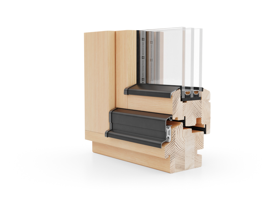Holzfenster Naturo 92, mit Unterschnitt